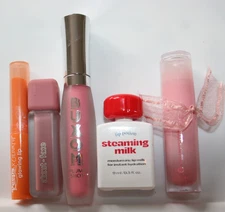 Set of 5 lip care products.BUXOM Plump.About Face color.Peripera tint.Lip milk