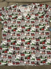 Serene Uniforms Nurse Vet Scrub Top Size Med Christmas Panda Bears Trees