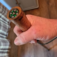 Handmade Rustic wooden  Stick, compass walking stick, Hiking Pole.