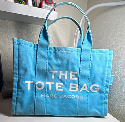 Marc Jacobs The Small Canvas Tote Bag Blue Shadow Crossbody Handbag Faded