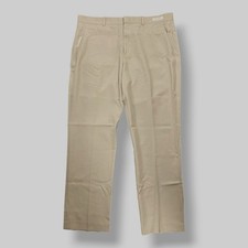Perry Ellis Portfolio Men's Beige Flat-Front Trousers Dress Pants Size 38W 29L