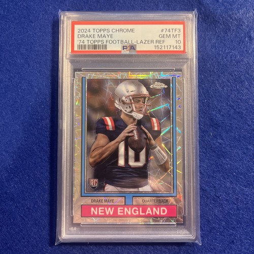 Drake Maye [Laser Refractor] #74TF-3 2024 Topps Chrome 1974 card