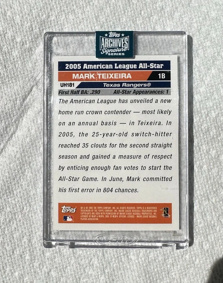 2024 Topps Archives Signature Series Mark Teixeira Encased Blue Ink Auto 1/1 - Image 2 of 2
