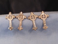 ANTIQUE SILVER RELIGIOUS CELTIC CROSS LEATHER CASE BIBLE BOOK BOX APPLIQUES