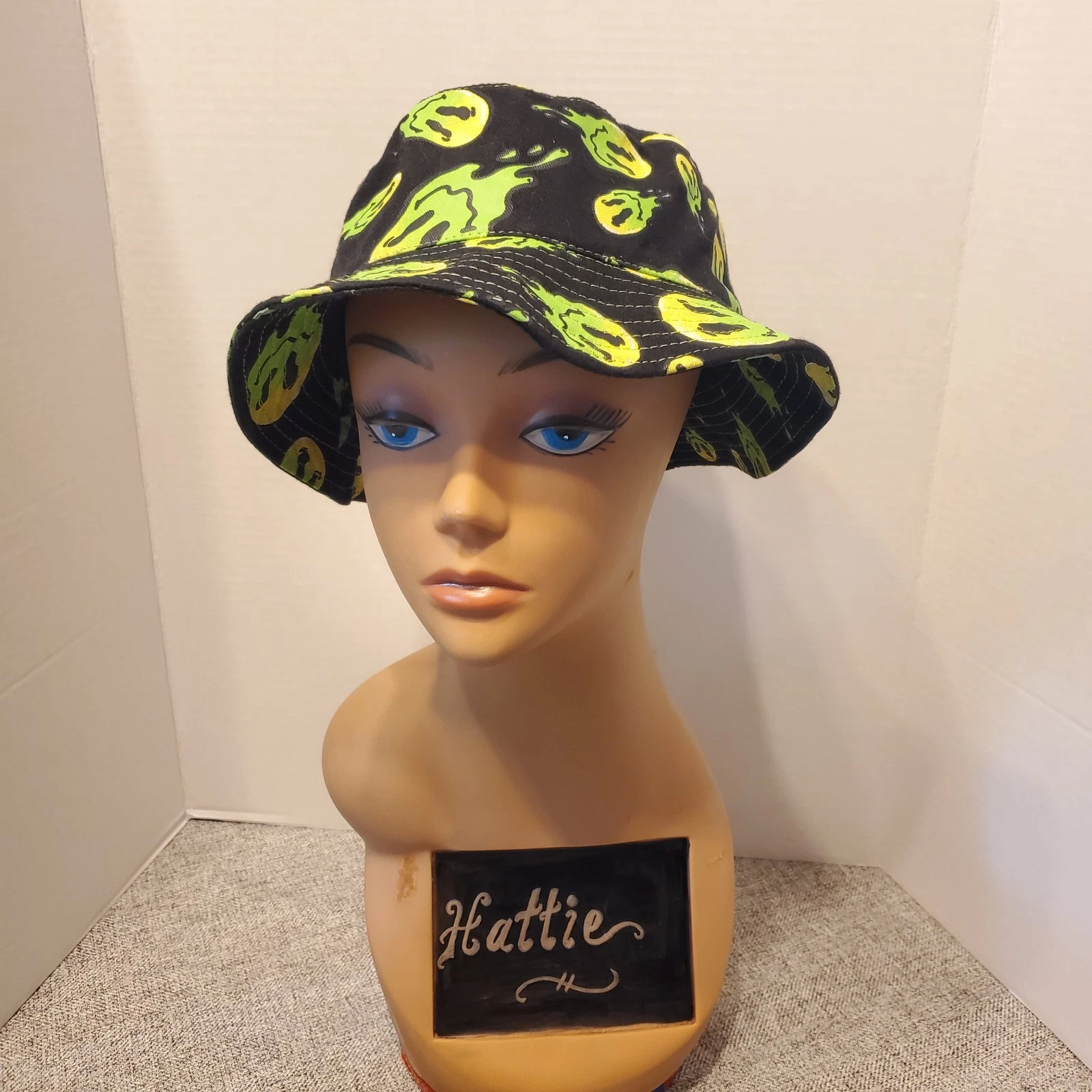 Black Print Bucket Hat Unisex Adults One Size