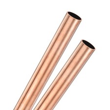 2-Pack Copper Round Tube, 14mm OD 1mm Thick 200mm Length Straight Pipe Tubing