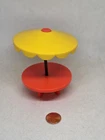 Vintage Fisher Price little people red/yellow umbrella table for 994 Camper