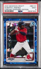 2020 BOWMAN DRAFT CHROME SAPPHIRE ED #BD137 GILBERTO JIMENEZ PSA 9