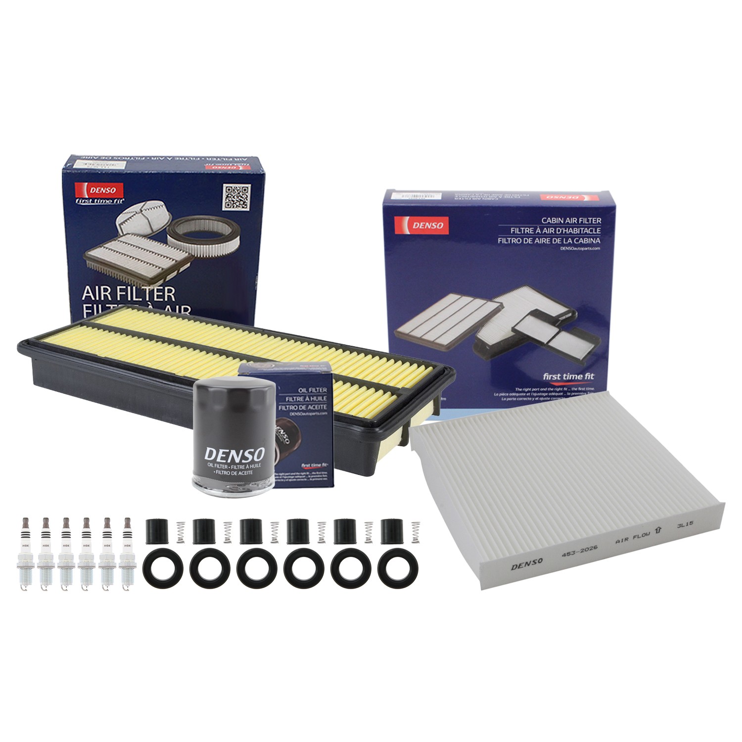 Denso Tune Up Kit NGK 6 Spark Plugs  Boots Kit for Accord RL TL 3.5L V6 J35A4