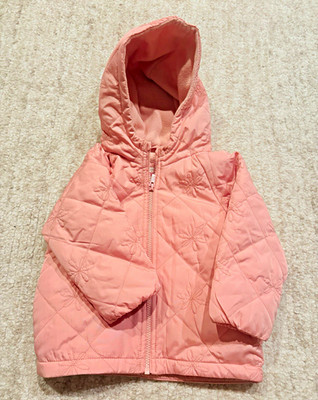 Carter's Girls Pink Quilted Hooded Lined Full Zip Jacket 24 Months