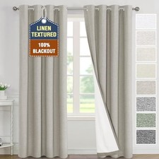 100 Blackout Curtains for Bedroom 52"W x 84"L Pack of 2 Heather Oatmeal
