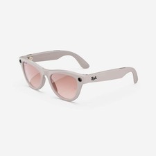 Ray-Ban Meta Skyler (Refurbished), Shiny Warm Gray/Gradient Cinnamon Pink, Stand