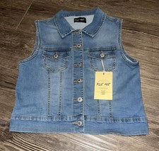 Blue Age Originals Denim Vest Women’s Medium Light Blue Jean Jacket NWT V-6006