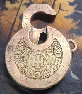 INTERNATIONAL HARVESTER 6 LEVER BRASS LOCK EAGLE LOCK CO. TERRYVILLE CONN.