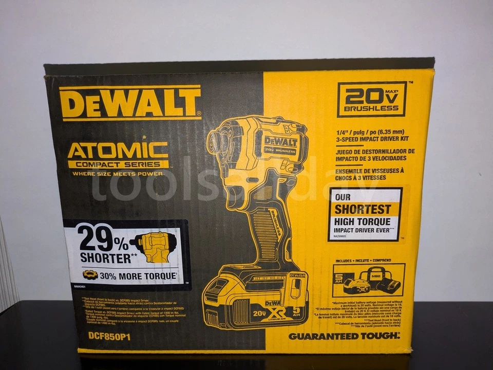 DEWALT ATOMIC 20V MAX 1/4" Li-ion Brushless 3-Speed Impact Driver Kit DCF850P1 - Image 4 of 4