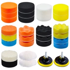 27 Pieces Car Polishing Pad kit with 3-inch Buffing Polishing Pads Wool Pads ...