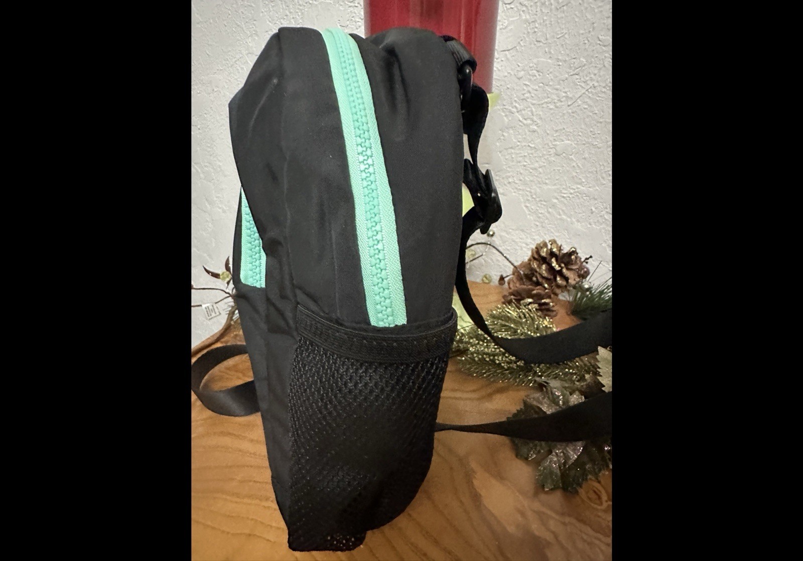 Adidas small backpack Black with multi color zipp… - image 4