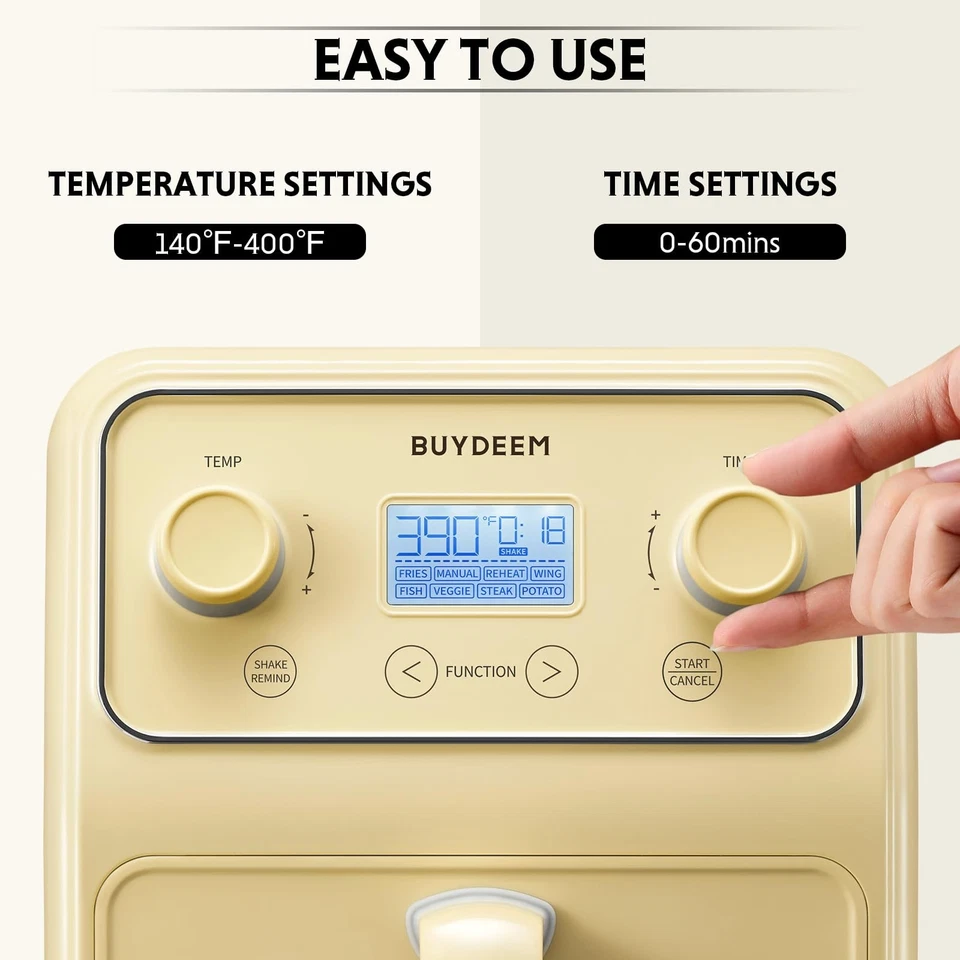 F51 Freidora de Aire 8 en 1 4.2QT, Horno Freidora de Encimera Retro con Ventana Visible... Foto 2 de 4