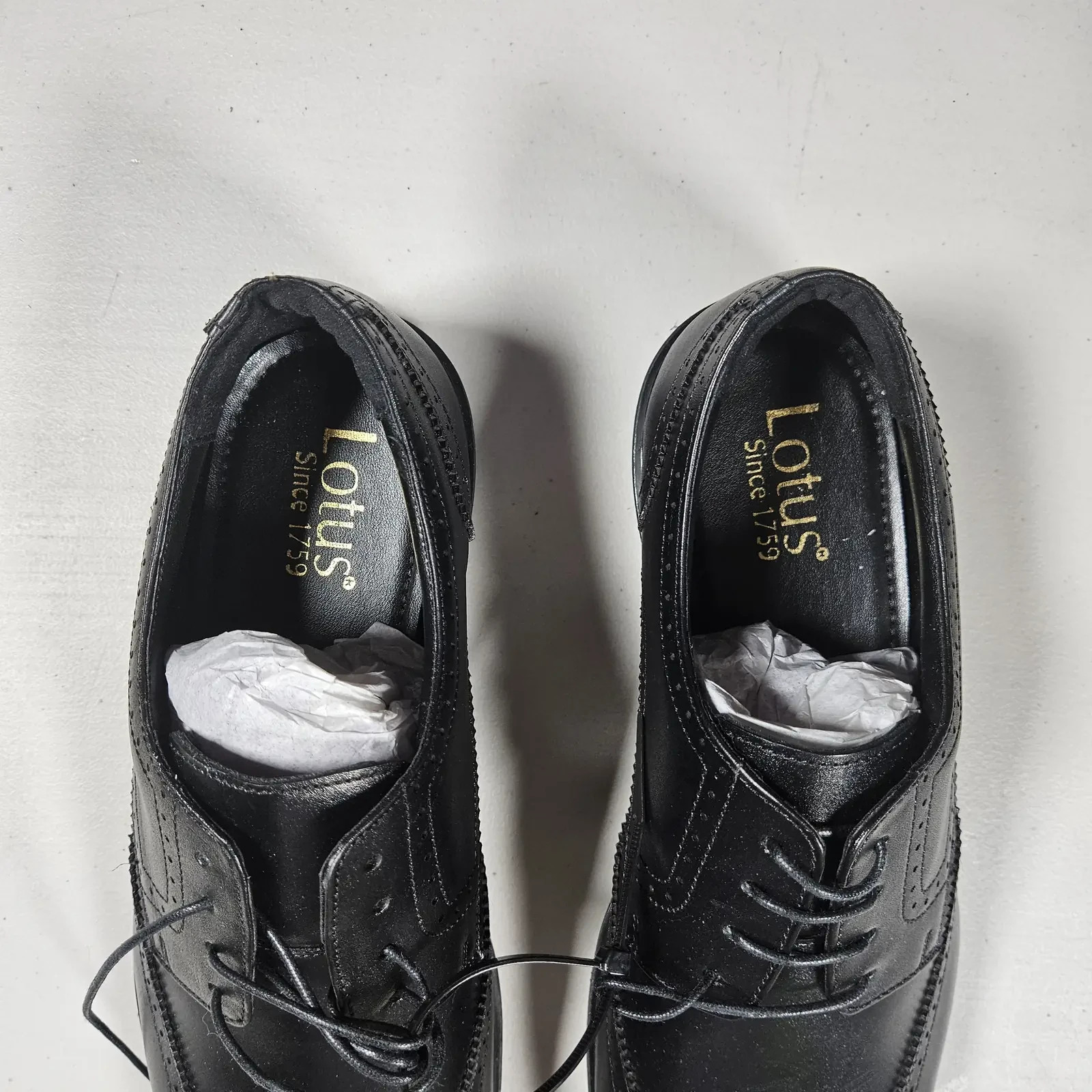 Lotus Mens UK 11 EU 45 Black Leather Wingtip Brogue Derby Formal Smart Shoe image 3