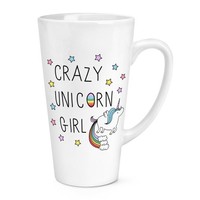 VerrüCkte Einhorn MäDchen 483Ml Groß Latte Becher Tasse - Lustig Regenbogen