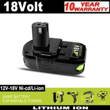 P102 Replacement For RYOBI P190 18V Compact Lithium Battery P107 P108 One Plus