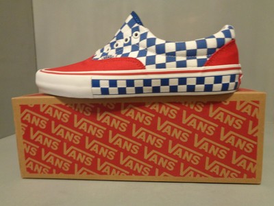 vans era red blue & yellow skate shoes