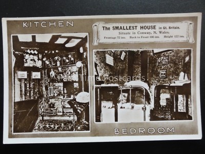 CONWAY Das kleinste Haus KÜCHE & SCHLAFZIMMER - alte RP-Postkarte von Mrs Williams
