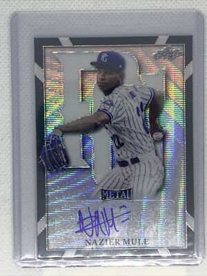 2021 LEAF PERFECT GAME METAL BLACK WAVE NAZIER MULE AUTO #2/5