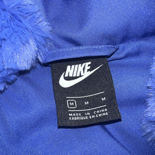 Nike Sportswear Oversized Swoosh Faux Fur Full Zip Jacket Women's Medium Purple - Picture 7 of 8