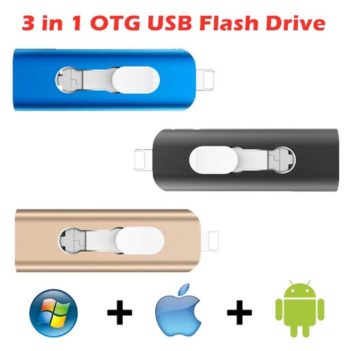 1TB 64/256/128GB OTG 3In1 USB 3.0 Flash Drive Memory Stick Thumb For iPhone iPad - Photo 5/15