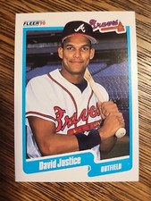 1990 Fleer #586 David Justice Rookie RC Atlanta Braves Baseball Card