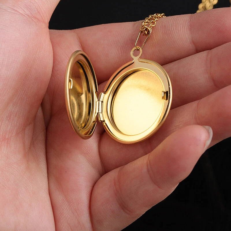 Round Photo Picture Frame Locket Pendant Necklace Charm Jewelry