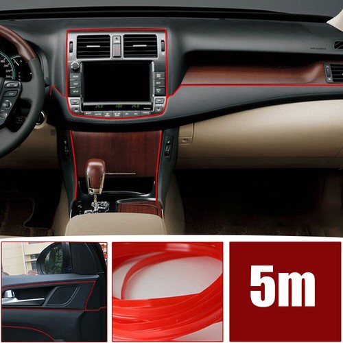 Red Car Interior Door Gap Edge Moulding Line Trim Strip Decor Auto Accessories - Picture 2 of 16