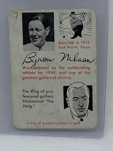 1945 Leister Games Company "Autographs" Game Card of Byron Nelson