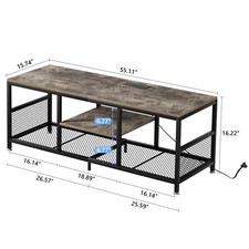 TV Stand Entertainment Media Center for 55/70/80" TV with Charging Station