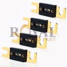  4 Nickel Plated ANL Fuse Auto Stud Fuses 80A AMP Gold Plated
