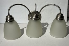 Hampton Bay Hamilton 3-Light Nickel Vanity Light Single Base Silvertone