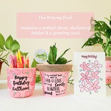 Customizable Gift Pack   Pen Holder, Planter, and Handmade Card