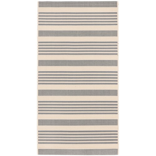 SAFAVIEH Outdoor CY6062-236 Courtyard Grey / Bone Rug - Picture 5 of 37
