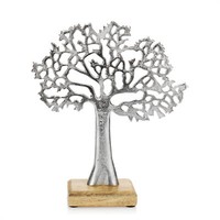 Deko-Aufsteller Baum - Metall-Baum Auf Holzsockel - Deko-Baum Aus Metall