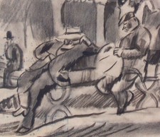 JULES PASCIN Dibujo Escuela de París Tarde en Cuba