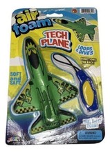 Air Foam Tech Plane Outdoor Loops Dives Play Soft Launch Sling Jet Toy Green
