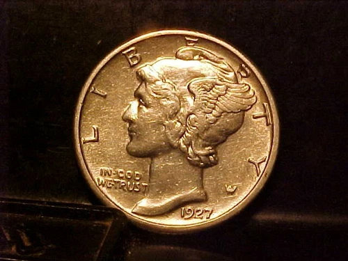 1927 S Mercury dime AU