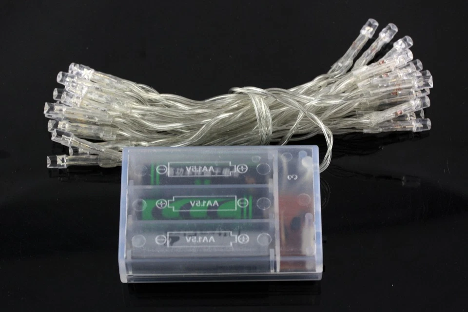 20 Bombillas Naranja Ratán Bola Cadena de Luces LED 2 Metros de Largo Batería Fiesta Evento Foto 4 de 4