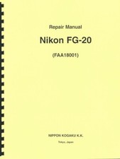 Nikon FG-20 Camera Service Repair Manual Reprint