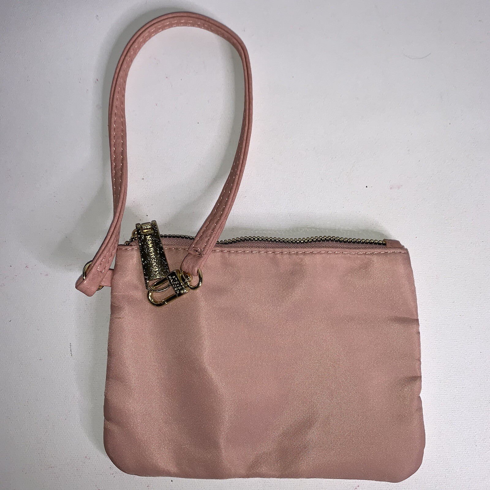Steve Madden Light Pink Gold Zipper Wristlet Wallet W… Gem