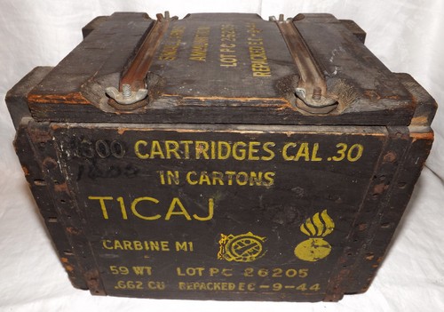 CARABINA M1 SEGUNDA GUERRA MUNDIAL NUEVA RÉPLICA 50 CAJA DE MUNICIÓN REDONDA - 7 ETIQUETAS JUEGO DE EXHIBICIÓN DE TODAS LAS PLANTAS - Imagen 8 de 12
