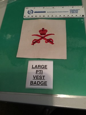 PTI CROSSED SWORDS RED WHITE LARGE VEST BADGE UK