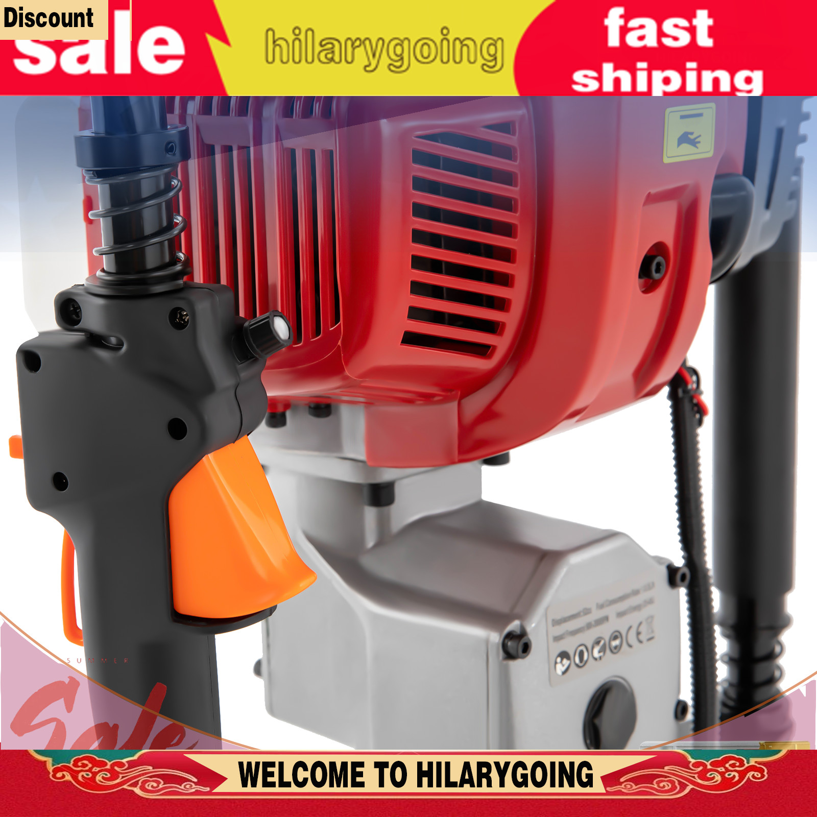 Gas Powered T Post Driver Fence Pile Driver Push Pile Gasoline Engine 2.3HP 52CC