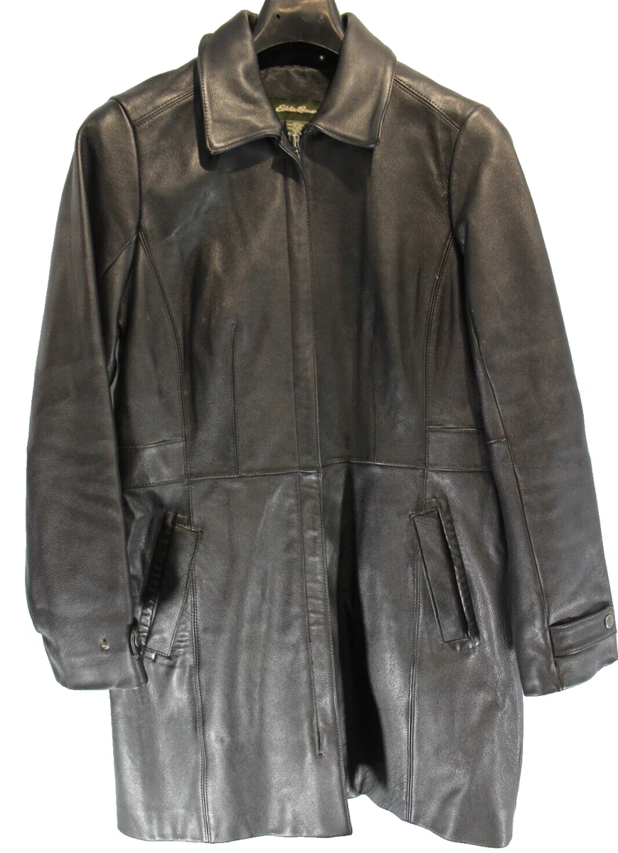 Eddie Bauer Solid Petites Leather Outer Shell Coats, Jackets